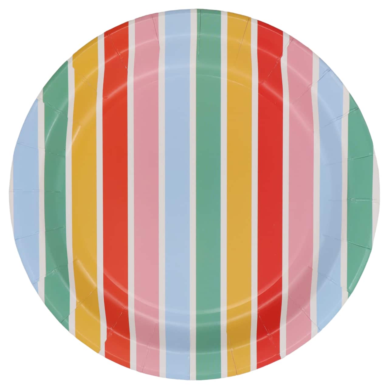 12 Packs: 10 ct. (120 total) 9" Multicolor Stripe Paper Plates by Celebrate It™